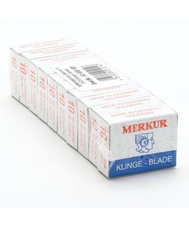 Merkur razor blade for contour razor silver 908 |100 pieces |Trapezoidal blade with carbon steel C95 |Ideal for wet shaving |Steel C95 |Made in Germany - Buy Online on GoSupps.com