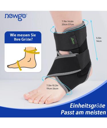 Newgo Adjustable Ankle Bandage - Stabilizing Ankle Support for Men & Women | Black Foot Tape for All-Day Comfort - Buy Online on GoSupps.com