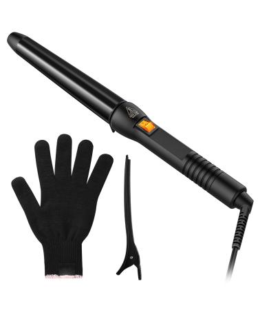 Hair Curler Curling Wand 25-32mm Curling Iron with 200 Constant Temperature 60s Fast Heat Ceramic Coating Curling Wand for Long&Short Hair Curling Tongs 2.5m Power Cord 100-210V Auto Shut-Off Black