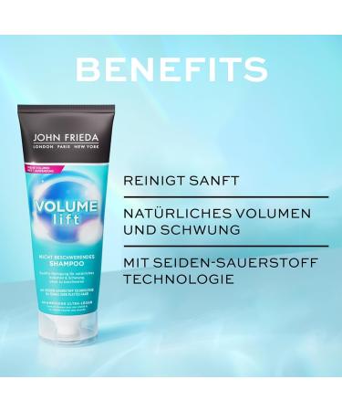 John Frieda - Volume Lift Shampoo - Capacity: 250ml - Volume & Swing for fine hair - Non-weighing volume shampoo - Buy Online on GoSupps.com