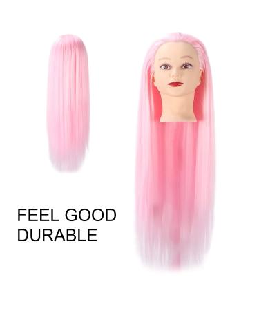 Cosmetology Shop Window Doll Head - Long Pink Hair Styling Practice Tool for Beauty Students & Teachers - Buy Online on GoSupps.com