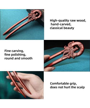 CHOISBEING Large Wooden Hair Fork for Long and Thick Hair - Nine-tailed Fox Design Hair Stick for Women - Buy Online on GoSupps.com