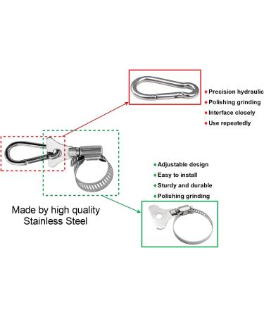 Boat Flag Pole Clips with Carabiner Clamp for Grommet Flag Mounts  Stainless Steel Pole Clips Carabiner Clips  For Flag Poles 0.75 to 1.2 Inch in Diameter  Easy to Use  2 Pack (Flag and Pole Not Included) 2 Pack silver - Buy Online on GoSupps.com