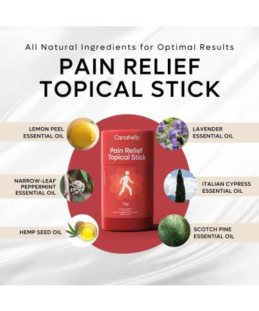 Canaherb All Natural Herbal-Based PAIN RELIEF Topical Stick | Relieves aches and pains of muscles and joints associated with backache strains and arthritis | 50g - Buy Online on GoSupps.com