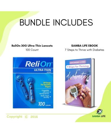 Diabetes Testing Bundle: ReliOn Ultra-Thin Blood Lancets 30 Gauge 100ct + Samba Life eBook - Buy Online on GoSupps.com