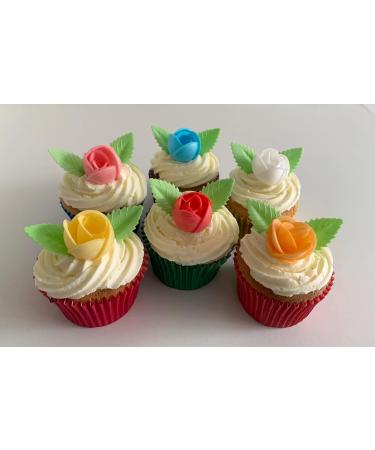 12 Pretty White Wafer Roses & 24 Wafer Leaves- Edible & Unique! - Buy Online on GoSupps.com