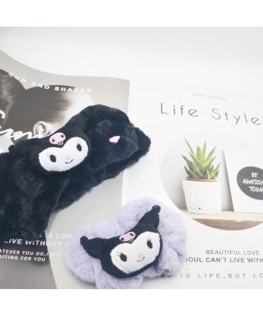 Kawaii Kitty Hair Band and Hair Tie Set - Coral Fleece Head Wraps for Girls and Women - Cute Cartoon Hair Accessories - 2pcs - Buy Online on GoSupps.com
