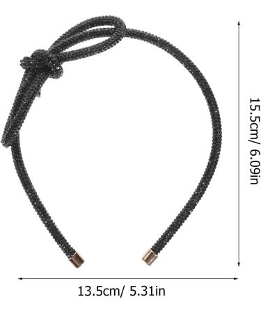 FRCOLOR Crystal Rhinestone Headbands Jeweled headbands Weave Narrow Hair Bands with Bow Fashion Headband Double Rows Sparkly Beaded Hair Hoops with Teeth Non Slip Hair Hoop for Women Girls Black - Buy Online on GoSupps.com