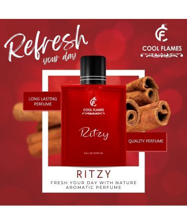 Cool Flames Luxury Ritzy Unisex Eau De Parfum with Grapefruit Cinnamon Patchouli & Amber Premium Long Lasting Citrus & Spicy Fragrance Scent Perfume for Men & Women 100 ML - Buy Online on GoSupps.com