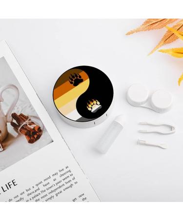 LGBT Pride Yin Yang Bear Paw Round Case For Contact Lens Kit Storage Box with Mirror Printed - Buy Online on GoSupps.com