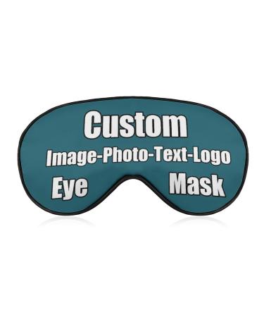 Custom Funny Sleep Mask Funny Soft Nighttime Sleeping Masks Design Your Text for Men Women and Kids Blue Green 1 Count (Pack of 1)