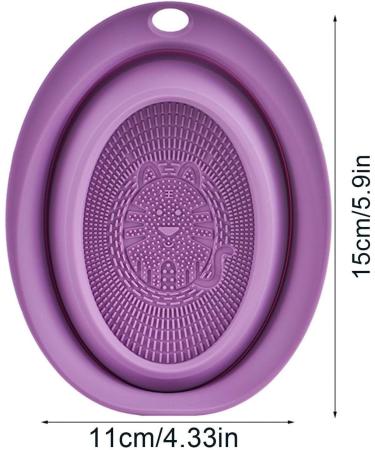 Fukamou Silicone Cleaning Mat | Silicone Mat for Makeup Brush Washing - Portable Cosmetic Make Up Brush Cleaning Scrubber for Makeup Eggs Brushes Purple - Buy Online on GoSupps.com