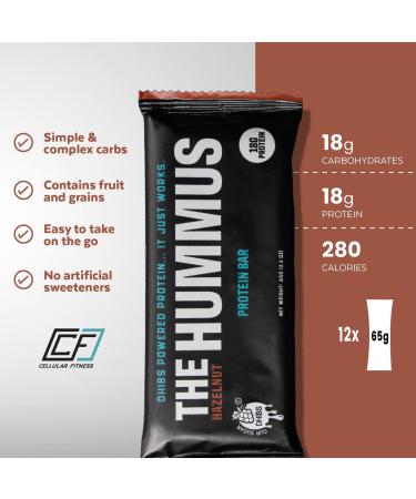 12 Bars | The Hummus Hazelnut Protein Bar | 18g Plant Based Protein | Zero GMO | Dairy Free | No Added Sugar or Additives - Buy Online on GoSupps.com