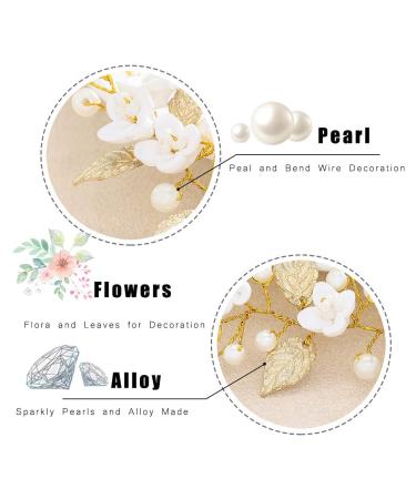 Unicra Gold Wedding Pearl Hair Vine | Elegant Flower Leaf Headpiece & Bridal Accessories - Buy Online on GoSupps.com