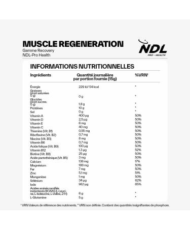 NDL Pro Health Muscle Regeneration - BCAA Branched Essential Amino Acids 2:1:1 Glutamine Vitamins & Minerals for Post-Workout Muscle Recovery Berries 300 g by Rafa Nadal - Buy Online on GoSupps.com