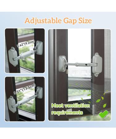 SAFELON Adjustable Window Gap Size Baby Safety Window Restrictor Childproof Window Safety Lock for Kids&Pets Easy to Install and Use (2 Pcs Grey) 2 Pcs Grey - Buy Online on GoSupps.com