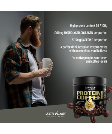 Buy ActivLab Protein Coffee Drink 150g - Instant Vanilla Coffee with Hydrolyzed Collagen | 30 Servings 1000mg Collagen 67.5mg Caffeine | Perfect for International Shipping - Buy Online on GoSupps.com
