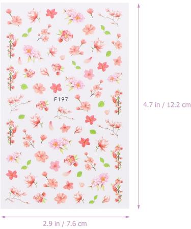 KALLORY Chinoiserie Decor 8 Sheets Nail Stickers Water Transfer Floral Nail Decals 3D Flower Nail Art Sheets for Girls Nail Embellishments - Buy Online on GoSupps.com