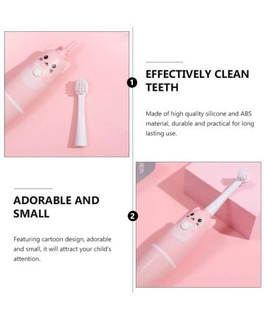 Cute Cat Kids Electric Toothbrush - USB Rechargeable Teeth Cleaning Brush in Pink - Buy Online on GoSupps.com
