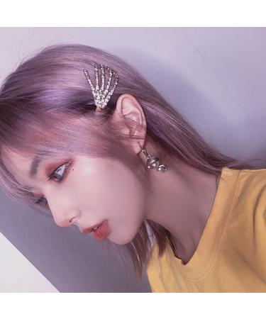 4-Piece Skull Rhinestone Hair Clips - Gothic Sparkling Skeleton Hairpins for Kids & Adults - Buy Online on GoSupps.com