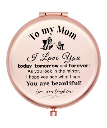 muminglong Frosted Compact Makeup Mirror for Mom from Daughter Birthday Ideas for Mom Mother-New hudie Mom nver