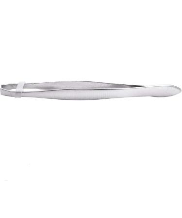 Premium Silver Eyebrow Tweezers - Bevelled Flat Tip Metal for Precision Plucking - International Shipping Available - Buy Online on GoSupps.com