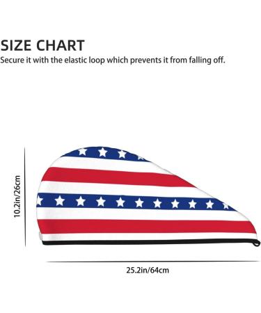 American Patriotic Stars and Stripes Microfiber Hair Towel | Super Absorbent Coral Velvet Wrap for Long Curly & Thick Hair | Quick Dry Towel for Women - Buy Online on GoSupps.com
