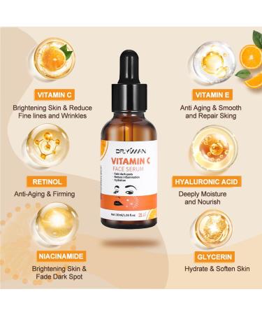 Buy Vitamin C Serum for Face - Brightening Anti-Aging Acne & Dark Spot Treatment | 30ml Moisture Facial Serum - Buy Online on GoSupps.com