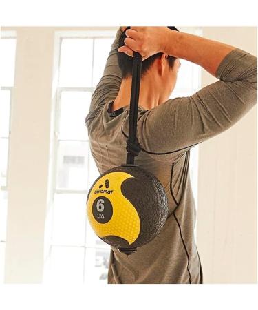 AEROMAT Elite Power Rope Medicine Ball 6 lbs - Black/Yellow - Buy Online on GoSupps.com