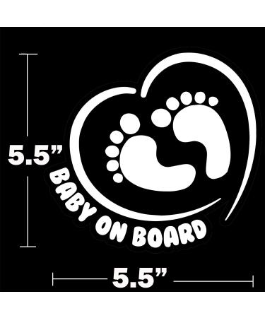 Totomo Baby On Board Stickers - Funny Cute Safety Sign for Car Windows & Bumpers | Footprint in Heart Design (14x14 cm 1 Pack) - Buy Online on GoSupps.com