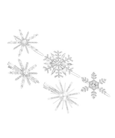 FRCOLOR Clips Pin Crystal for Hair Decorations Xmas Lady Flower Children Rhinestone Parties Snow Bridal Clear Wedding Shiny Rhinestones Silver Holiday Gorgeous Sparkly Party with