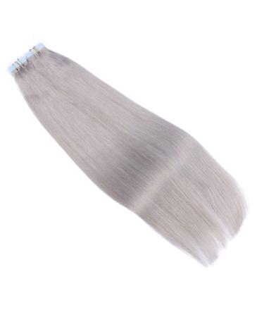 Tape In Hair Extensions - Silver - 60cm - 40 Tresses - 100% Remy Real Hair - Adhesive Tape - Novon Hair Extensions - Buy Online on GoSupps.com
