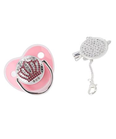Buy Bling Soft Silicone Baby Pacifier - BPA Free Size M 6-18 Months Includes Chain Clip - Pink | International Shipping - Buy Online on GoSupps.com