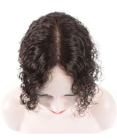 Curly Wig for Women | Natural Hairline Silk Base Clip-In Human Hair Topper | 12 Black for Thin Hair - Buy Online on GoSupps.com