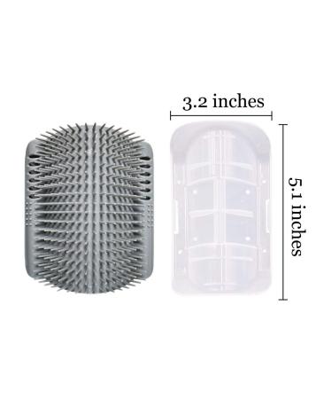 Yuntop 2 Pack Softer Cat Corner Self Groomer with Catnip - Wall Corner Massage Comb and Scratcher for Pet Grooming - Gray - Buy Online on GoSupps.com