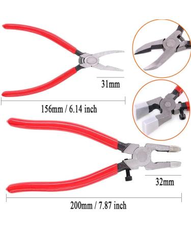 Qovydx 5Pcs Glass Grozer Running Pliers | Stained Glass Breaking Cutter Tools - Grozing Pliers with Rubber Tips - Buy Online on GoSupps.com