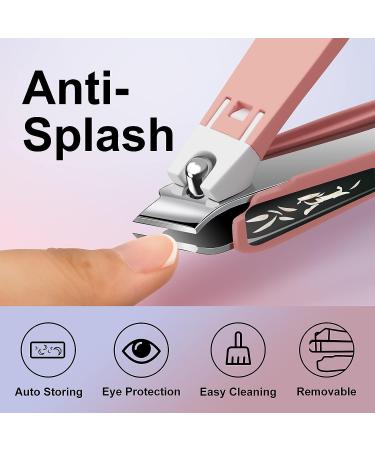 Jenney Slanted Edge Nail Clippers with Catcher - Professional Stainless Steel Fingernail and Toenail Cutters for Men and Women - Buy Online on GoSupps.com
