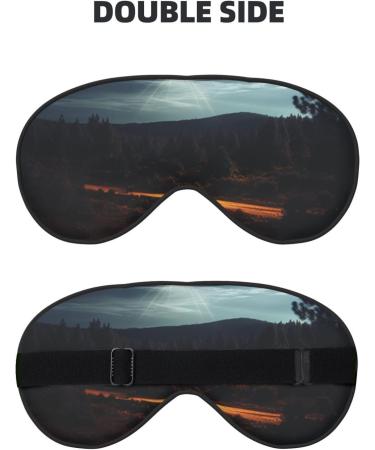UFO At Night Print Double Sided Blackout Eye Mask - Best Sleep Mask for Men & Women - Buy Online on GoSupps.com