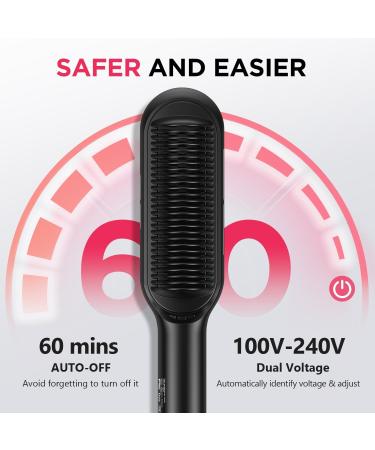MiroPure 2-in-1 Hair Straightener Brush & Comb | Ionic Heating LCD Display 13 Temp Settings Anti-Scald Dual Voltage - Fast Shipping Worldwide - Buy Online on GoSupps.com