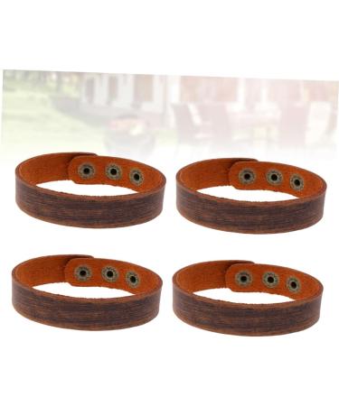 TEHAUX 4pcs Mens Braided Bracelets Woven Bracelets for Women Leather Cuff Bracelet Matching Bracelets for Couples Leather Bracelets for Women Wrist Chain Men and Women Wristband Universal Brown 1.6X23.5CM - Buy Online on GoSupps.com