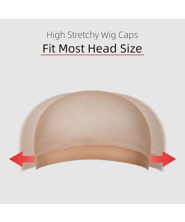 URAQT 4 Pcs Stretchy Nylon Wig Caps for Men and Women - Breathable Wig Net Cap for Long and Short Hair (2 Mesh Black + 2 Beige) - Buy Online on GoSupps.com