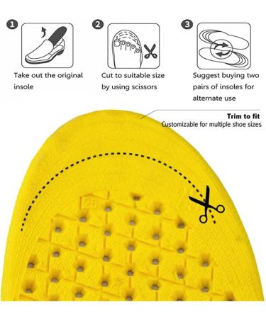 Yurruon Soft Breathable Insoles - Shock-Damping Honeycomb Orthopedic Inserts for Men & Women (35-40) - 2.5 cm Height - Buy Online on GoSupps.com
