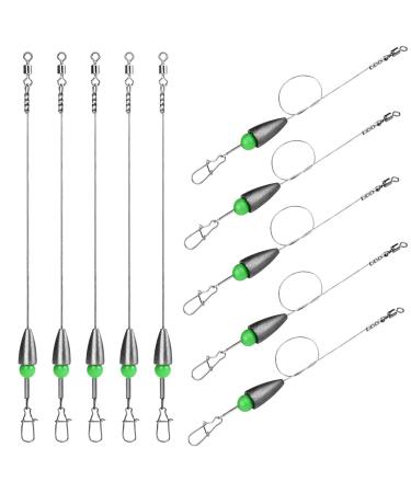 THKFISH Fishing Weights Bullet-Weights Carolina Ready Rigs Pre Rigged Carolina Rigs 1/5oz 1/4oz 3/8oz 10pcs Color A 1/5oz(5g)-10pcs