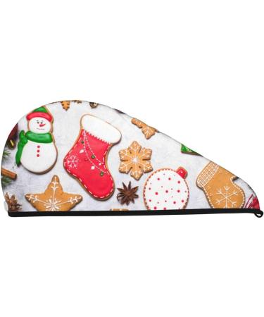 Christmas Gingerbread Cookies Microfiber Hair Towel | Soft Super Absorbent Coral Velvet Wrap for All Hair Types - Buy Online on GoSupps.com