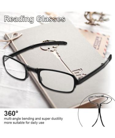 Portable Unisex Reading Glasses - Foldable Ultra-Thin Black Presbyopia Glasses | Stylish Anti Blue Ray Computer Readers (2.5) - Buy Online on GoSupps.com