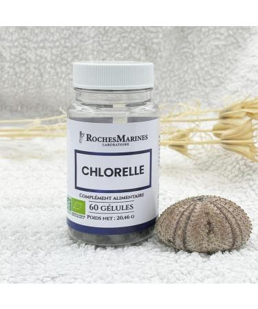 Roches Marines - Organic Chlorella Food Supplement - Vitality - Detoxification of the Body - Vitamin - Minerals and Chlorophyll - 60 Capsules - Developed in France - Buy Online on GoSupps.com