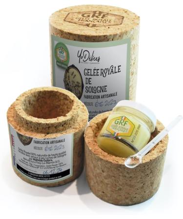GRF Certified French Royal Jelly Unique Total Quality Label 100% Natural neither transformed nor frozen 2 jars 10g harvestedSummer2020 from M.Outters Beekeeper of Sologne Selection YoD lices  - Buy Online on GoSupps.com