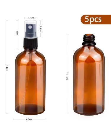 100ml Brown Glass Spray Bottles - Fine Fog Atomizer for Essential Oils Fragrance Aromatherapy - Set of 5 - Buy Online on GoSupps.com