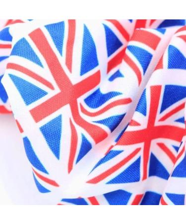 Union Jack Red White Blue 12cm Large Hair Band Scrunchie Ponytail Holder - Buy Online on GoSupps.com
