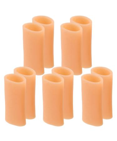 Finger Tube Sleeves - 5 Pairs Silicone Finger Protectors Toe Tubes for Golf Basketball Rugby Writing Cracked Finger - Khaki 2inch